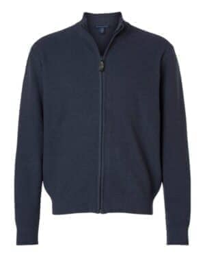 NAVY MELANGE NAVY MELANGE Devon & jones DG451 men's hartland textured full zip sweater