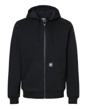 BLACK BLACK SZ107 men's heritage grid fleece-lined full-zip hooded sweatshirt