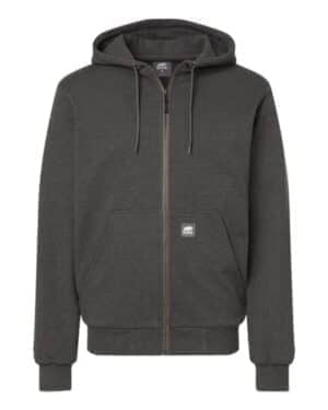 GRAPHITE GRAPHITE SZ107 men's heritage grid fleece-lined full-zip hooded sweatshirt