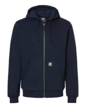 NAVY NAVY SZ107 men's heritage grid fleece-lined full-zip hooded sweatshirt