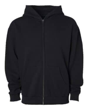 BLACK IND280ZIP unisex avenue midweight full-zip hooded sweatshirt