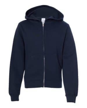 CLASSIC NAVY SS4001YZ youth midweight full-zip hooded sweatshirt