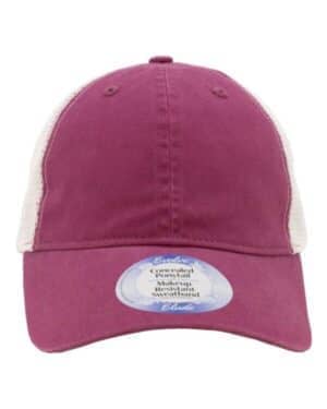 BERRY/ WHITE BERRY/ WHITE Infinity her ANNIE women's peached twill mesh back cap