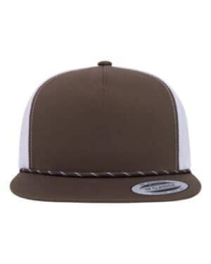 BROWN/ WHITE BROWN/ WHITE Yp classics 6006BD classic five-panel trucker rope cap