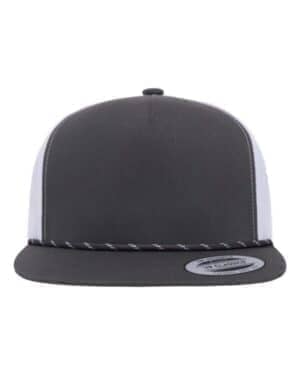CHARCOAL/ WHITE CHARCOAL/ WHITE Yp classics 6006BD classic five-panel trucker rope cap