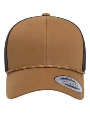 CARAMEL/ BLACK CARAMEL/ BLACK Yp classics 6606BD retro trucker rope cap
