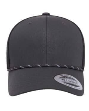 CHARCOAL/ BLACK Yp classics 6606BD retro trucker rope cap