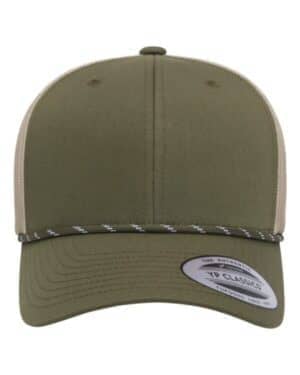 MOSS GREEN/ KHAKI MOSS GREEN/ KHAKI Yp classics 6606BD retro trucker rope cap