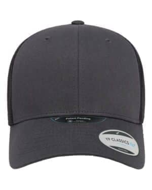 CHARCOAL/ BLACK Yp classics 6606NU nu retro trucker cap