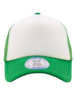 WHITE/ KELLY GREEN/ BUBBLES Infinity her ROSIE women's foam trucker cap