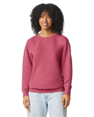 CRIMSON 1466CC unisex lightweight cotton crewneck sweatshirt