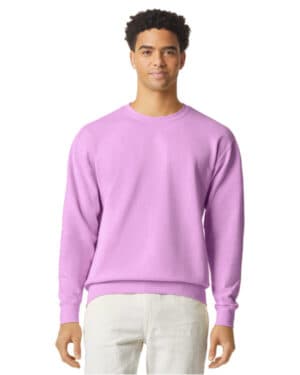 NEON VIOLET 1466CC unisex lightweight cotton crewneck sweatshirt