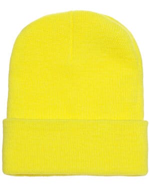 SAFETY YELLOW Yupoong 1501 adult cuffed knit beanie