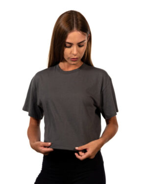 DARK GRAY Next level apparel 1580NL ladies' ideal crop t-shirt