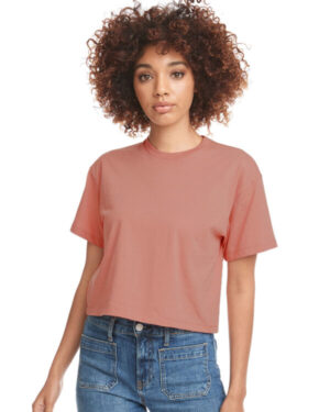 DESERT PINK Next level apparel 1580NL ladies' ideal crop t-shirt