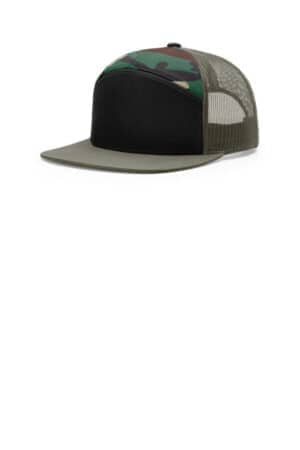 BLACK/ GREEN CAMO/ LODEN 168 richardson 7-panel trucker