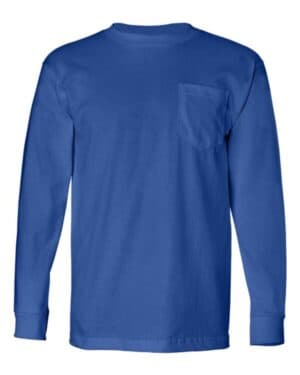 ROYAL BLUE Bayside 8100 usa-made long sleeve pocket t-shirt