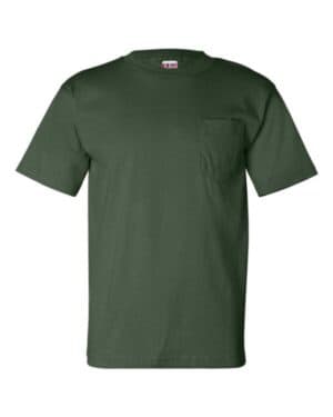 FOREST GREEN Bayside 7100 usa-made pocket t-shirt