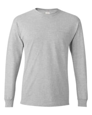 LIGHT STEEL Hanes 5596 authentic long sleeve pocket t-shirt