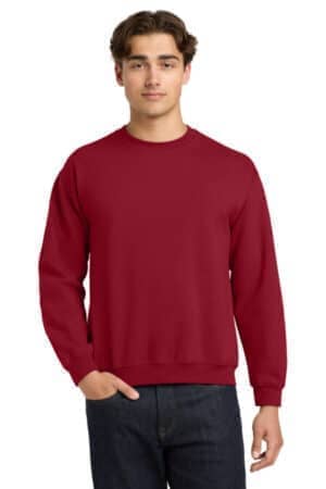 CHERRY RED 18000 gildan heavy blend crewneck sweatshirt