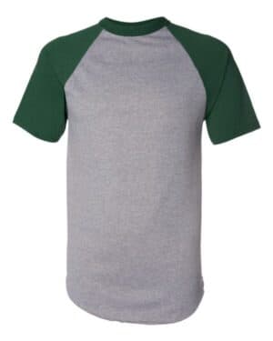 ATHLETIC HEATHER/ DARK GREEN Augusta sportswear 423 short sleeve baseball jersey
