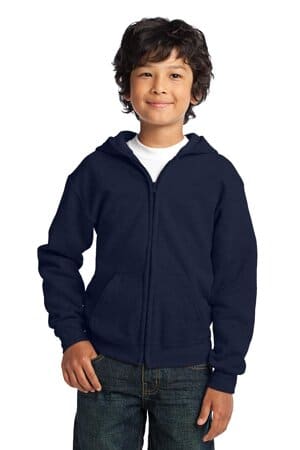 18600B gildan youth heavy blend full-zip hooded sweatshirt
