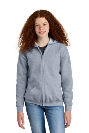 18600B gildan youth heavy blend full-zip hooded sweatshirt