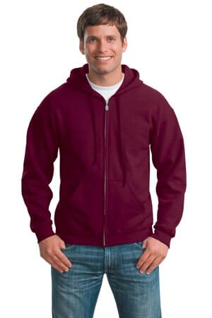 MAROON 18600 gildan-heavy blend full-zip hooded sweatshirt
