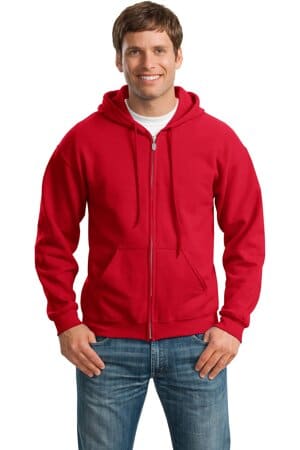 RED 18600 gildan-heavy blend full-zip hooded sweatshirt