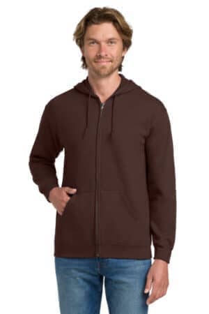 DARK CHOCOLATE 18600 gildan-heavy blend full-zip hooded sweatshirt
