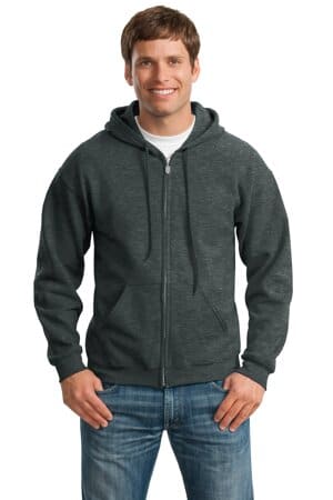 DARK HEATHER GREY 18600 gildan-heavy blend full-zip hooded sweatshirt