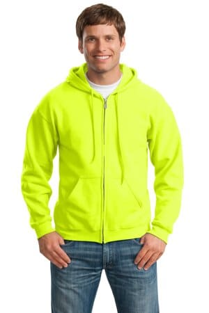 SAFETY GREEN 18600 gildan-heavy blend full-zip hooded sweatshirt