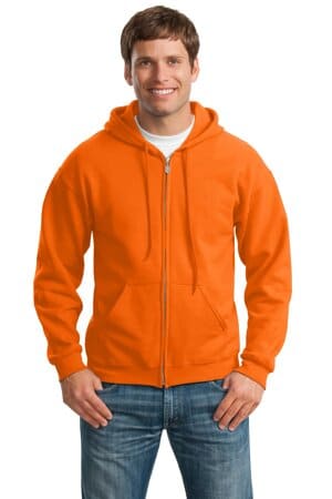 S. ORANGE 18600 gildan-heavy blend full-zip hooded sweatshirt