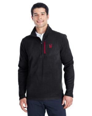 BLACK/ RED 187332 men's transport quarter-zip fleece pullover