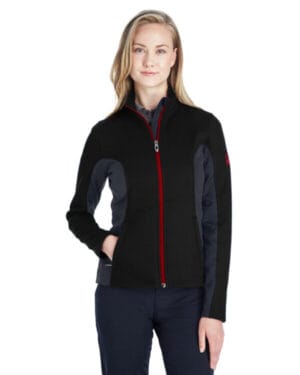 BLACK/ PLR/ RED 187335 ladies' constant full-zip sweater fleece jacket