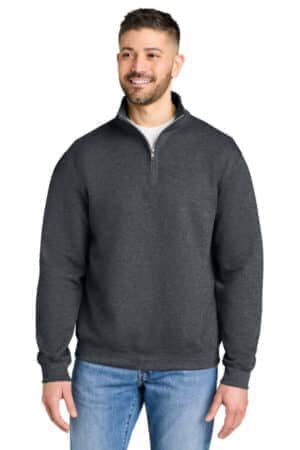 DARK HEATHER 18810 gildan heavy blend 1/4-zip sweatshirt