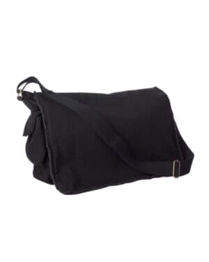 BLACK Authentic pigment 1908 pigment-dyed raw-edge messenger bag