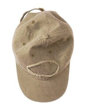 KHAKI Authentic pigment 1917 pigment-dyed raw-edge patch baseball cap