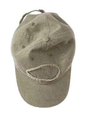 KHAKI GREEN Authentic pigment 1917 pigment-dyed raw-edge patch baseball cap