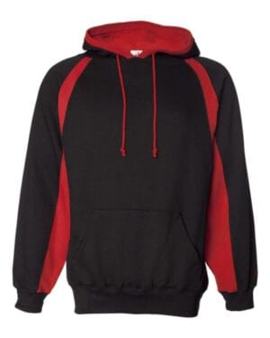 BLACK/ RED Badger 1262 hook hooded sweatshirt
