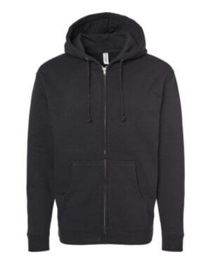 BLACK Independent trading co IND4000Z heavyweight full-zip hooded sweatshirt