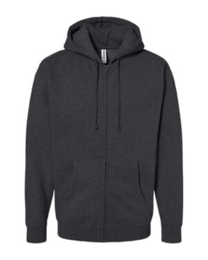 CHARCOAL HEATHER Independent trading co IND4000Z heavyweight full-zip hooded sweatshirt