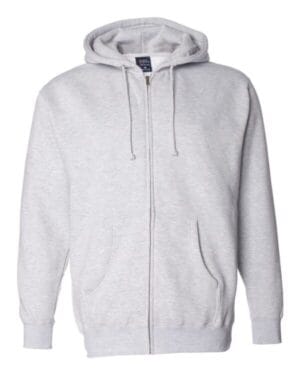GREY HEATHER Independent trading co IND4000Z heavyweight full-zip hooded sweatshirt