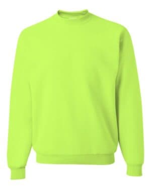 SAFETY GREEN Jerzees 562MR nublend crewneck sweatshirt