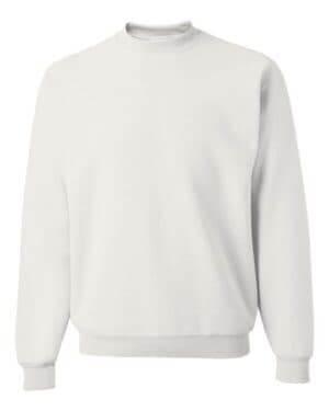 WHITE Jerzees 562MR nublend crewneck sweatshirt