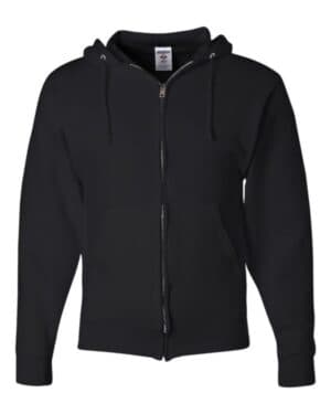 BLACK Jerzees 993MR nublend full-zip hooded sweatshirt
