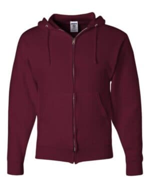 MAROON Jerzees 993MR nublend full-zip hooded sweatshirt