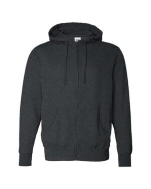 CHARCOAL HEATHER Independent trading co AFX4000Z full-zip hooded sweatshirt