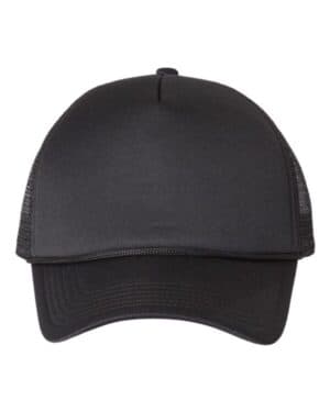 BLACK/ BLACK Valucap VC700 foam mesh-back trucker cap