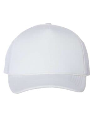 WHITE/ WHITE Valucap VC700 foam mesh-back trucker cap